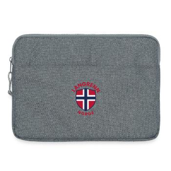 Emblème norvégien du ski de fond - Sacoche pour ordinateur portable 15 pouces - gris chiné - Devant