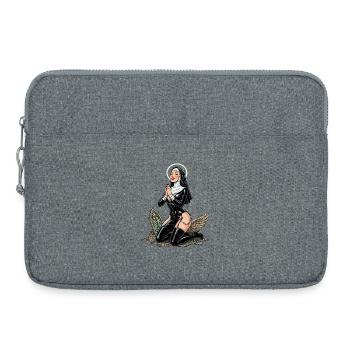 Holy nun on knees - Laptop bag 15" - heather grey - Front