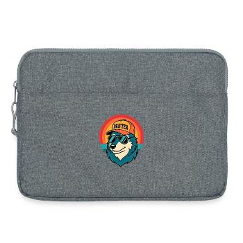 T-shirt du Loup Vagabond Coucher de Soleil - Sacoche pour ordinateur portable 15 pouces - gris chiné - Devant