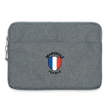 Marseille Flag Shield - Laptop bag 15" - heather grey - Front