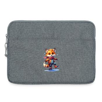 Fuchs fährt Schlittschuh - Laptoptasche 15" - Grau meliert - Vorne