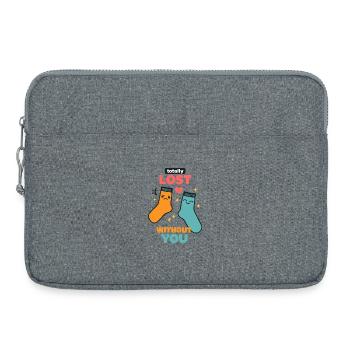 Lost Without You Socks Doodle Statement Love - Laptop bag 15" - heather grey - Front