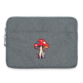 Bunter Fliegen Pilz psychedelisch Muster Pilze - Laptoptasche 15" - Grau meliert - Vorne