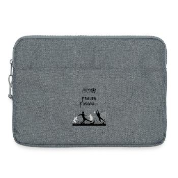 Fußballsilhouette vor dem Tor - Laptoptasche 15" - Grau meliert - Vorne