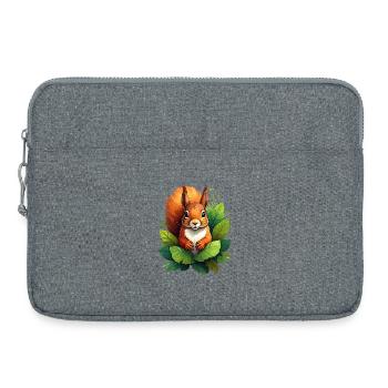 Un écureuil entre les feuilles vertes dans la forêt - Sacoche pour ordinateur portable 15 pouces - gris chiné - Devant
