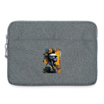 Punk Portrait with Mohawk Urban Art - Laptop bag 15" - heather grey - Front