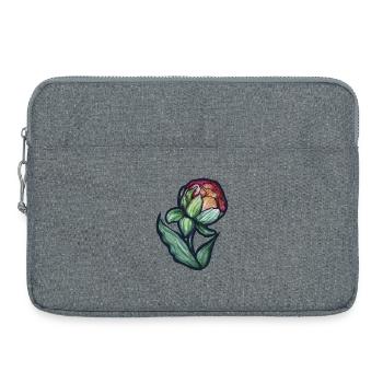 Watercolor Peony Bloom - Laptop bag 15" - heather grey - Front