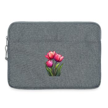 Tulipes pour le printemps - Sacoche pour ordinateur portable 15 pouces - gris chiné - Devant