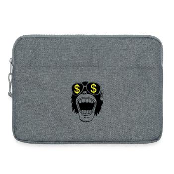 Monkey with glasses - Laptop bag 15" - heather grey - Front