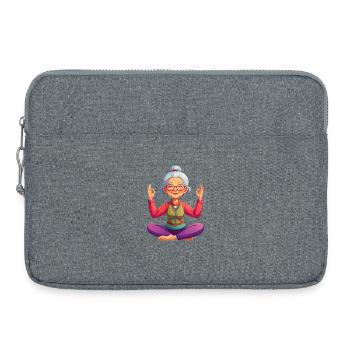 Grandma meditates - Laptop bag 15" - heather grey - Front