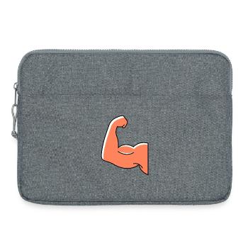 Icône musculaire d’haltère - Sacoche pour ordinateur portable 15 pouces - gris chiné - Devant