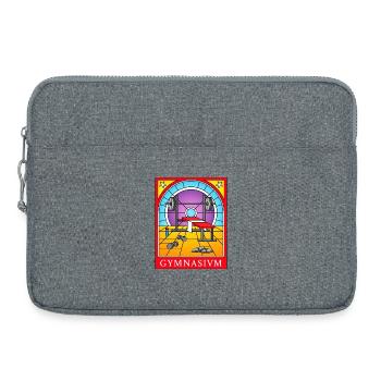 Stained Glass Gym Scene Illustration - Laptop bag 15" - heather grey - Front