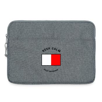 Flagge H - Lotse an Bord Pilot Schiff - Laptoptasche 15" - Grau meliert - Vorne