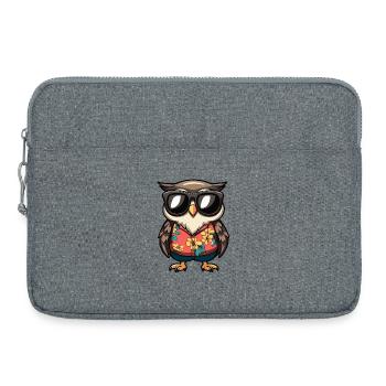 Eule Comic Urlaub - Laptoptasche 15" - Grau meliert - Vorne