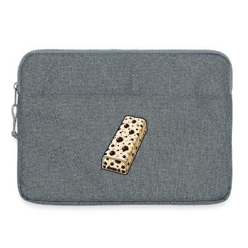 Chocolate Bar with Chocolate Chip Pattern - Laptop bag 15" - heather grey - Front