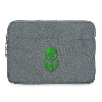 Signe de paix extraterrestre Pixel - Sacoche pour ordinateur portable 15 pouces - gris chiné - Devant