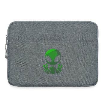 Signe de paix extraterrestre Pixel Green - Sacoche pour ordinateur portable 15 pouces - gris chiné - Devant