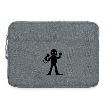 Chanteur avec micro - Sacoche pour ordinateur portable 15 pouces - gris chiné - Devant