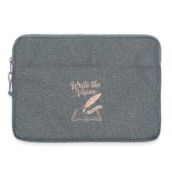 Écrivez la vision - Plume & Livre ouvert - Sacoche pour ordinateur portable 15 pouces - gris chiné - Devant