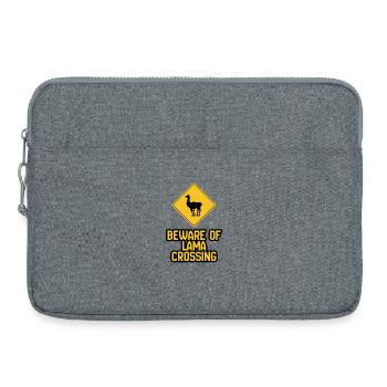 Lama Crossing Warnschild - Laptoptasche 15" - Grau meliert - Vorne