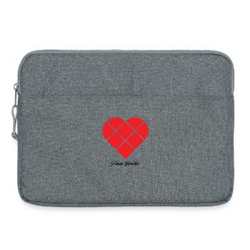 Heart Clamping Blocks - Laptop bag 15" - heather grey - Front