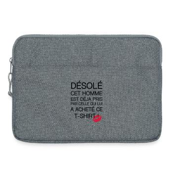 Désolé Homme pris - Sacoche pour ordinateur portable 15 pouces - gris chiné - Devant