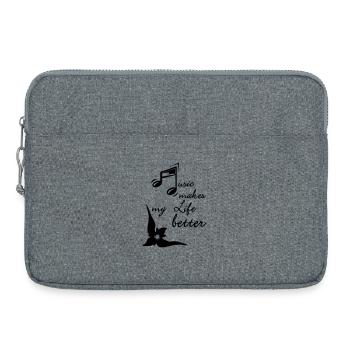 Music makes my Life better - Laptop bag 15" - heather grey - Front