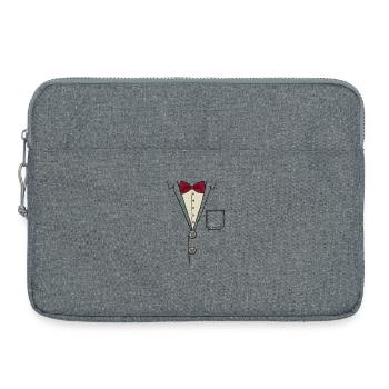 Hemd mit Fliege - Laptoptasche 15" - Grau meliert - Vorne