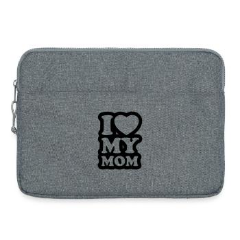 I love my mom - Ich liebe meine Mama - Laptoptasche 15" - Grau meliert - Vorne