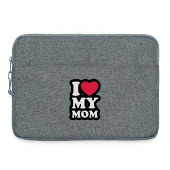 I love my mom - Ich liebe meine Mama - Laptoptasche 15" - Grau meliert - Vorne