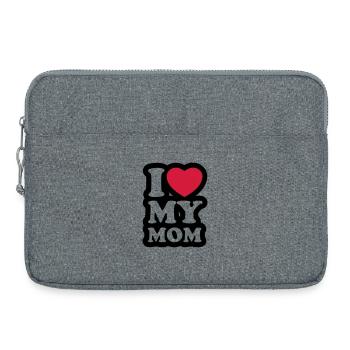 I love my mom - Ich liebe meine Mama - Laptoptasche 15" - Grau meliert - Vorne