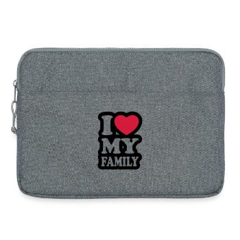 I love my family - Ich liebe meine Familie - Laptoptasche 15" - Grau meliert - Vorne