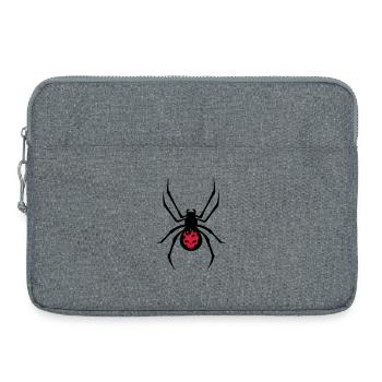 Schwarze Spinne mit Skull Muster - Laptoptasche 15" - Grau meliert - Vorne