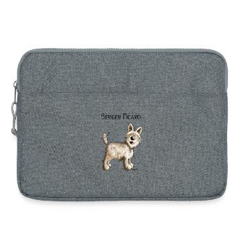Happy Berger Picard - Hund - Dog - Comic - Laptoptasche 15" - Grau meliert - Vorne