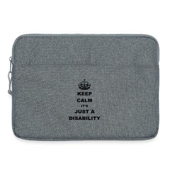 Restez calme, c’est juste un handicap. Humour* - Sacoche pour ordinateur portable 15 pouces - gris chiné - Devant