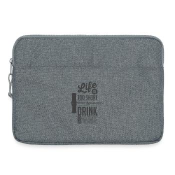 Life Is Too Short Drink Good Wine - Laptop bag 15" - heather grey - Front