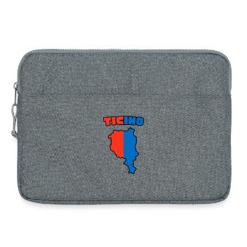 Ticino Karte Rot-Blau - Laptoptasche 15" - Grau meliert - Vorne