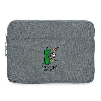Rock paper scissors T-rex lustig Dinosaurier Komet - Laptoptasche 15" - Grau meliert - Vorne