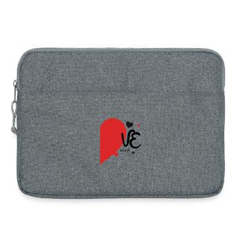 Romantic Heart Leaf Design on Textile - Laptop bag 15" - heather grey - Front