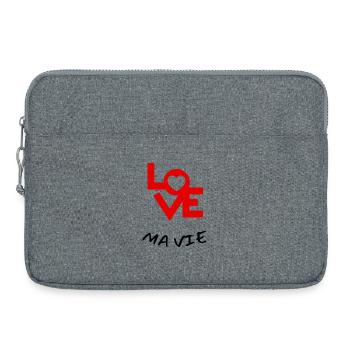 Love ma vie - Sacoche pour ordinateur portable 15 pouces - gris chiné - Devant