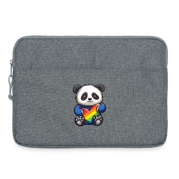 Pandabär | Stolzes Herz | Niedlich | LGBTQ+ | - Laptoptasche 15" - Grau meliert - Vorne