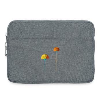 Abstrakte Farbblütenfächer - Laptoptasche 15" - Grau meliert - Vorne