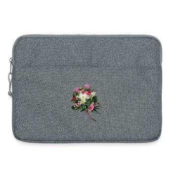 Bouquet de fleurs – Rêves pastel - Sacoche pour ordinateur portable 15 pouces - gris chiné - Devant