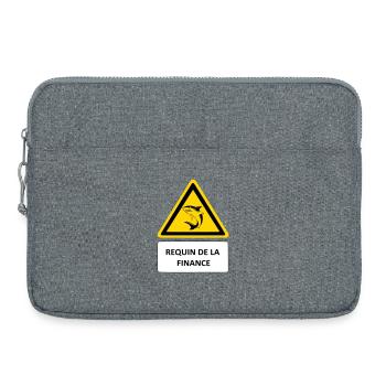 Requin de la finance - Sacoche pour ordinateur portable 15 pouces - gris chiné - Devant