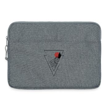 Rote Silhouette des Sonnenuntergangsgipfels - Laptoptasche 15" - Grau meliert - Vorne