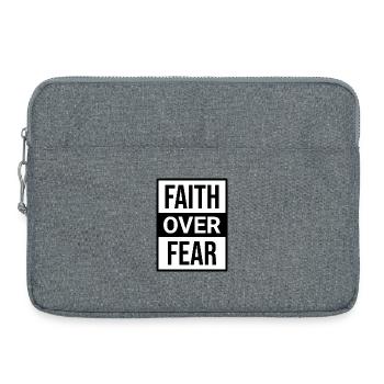 Text Glaube Über Angst Motivation Religion T-Shirt - Laptoptasche 15" - Grau meliert - Vorne