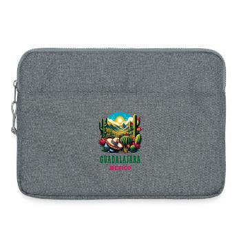 Guadalajara Mexico cactus design - Laptop bag 15" - heather grey - Front