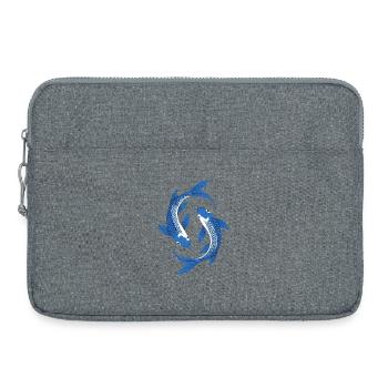 Cercle de carpes koï bleues Art - Sacoche pour ordinateur portable 15 pouces - gris chiné - Devant