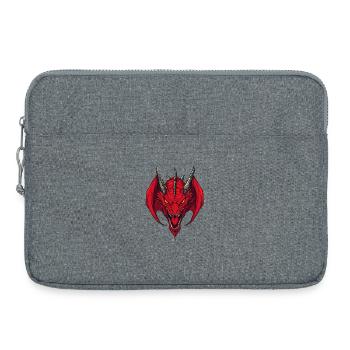 Vue de face de la tête de dragon rouge - Sacoche pour ordinateur portable 15 pouces - gris chiné - Devant