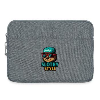 Slothy Style – Sloth Streetwear - Laptoptasche 15" - Grau meliert - Vorne